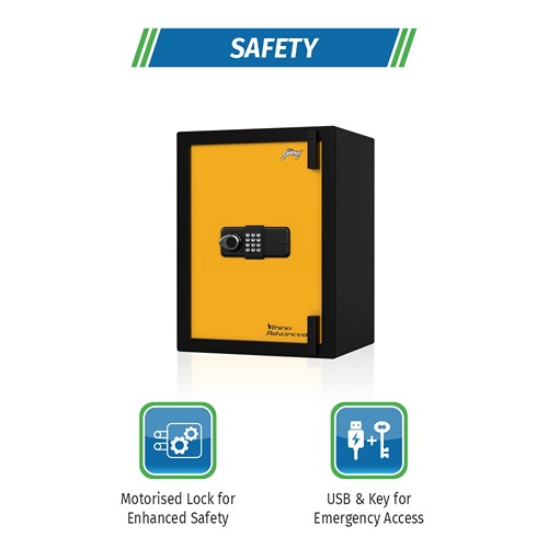 Godrej Rhino Advance Electronic Safe Locker, home lockers are designed to offer personalized security. Its locking system uses.