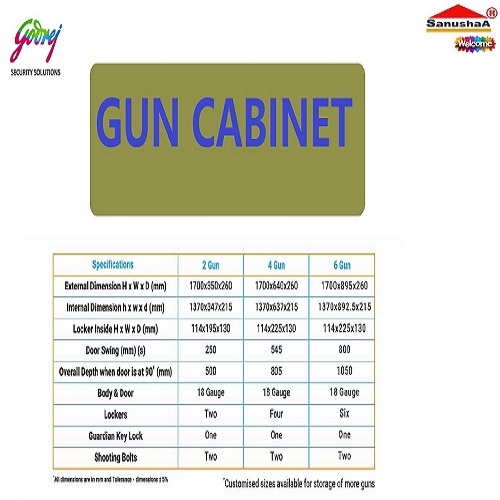 Godrej Gun Cabinets For Storage of Gun Safe, home lockers are designed to offer personalized security. Its locking system uses.