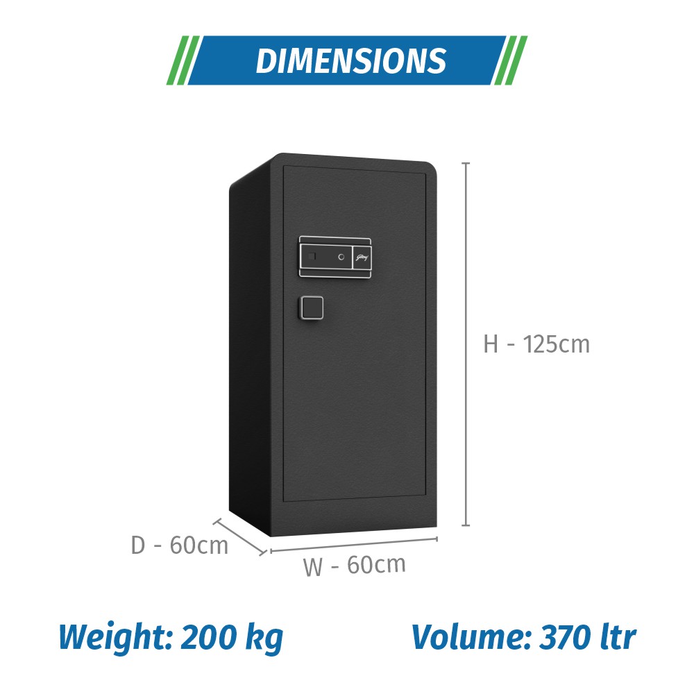 Godrej NX Advanced 370 L Digi + Bio + KL Safe Home Locker | 100X Advanced Strength Series